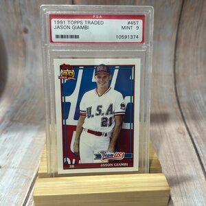 1991 Topps Traded Jason Giambi #45T PSA Mint 9 Baseball Card Item #ME546